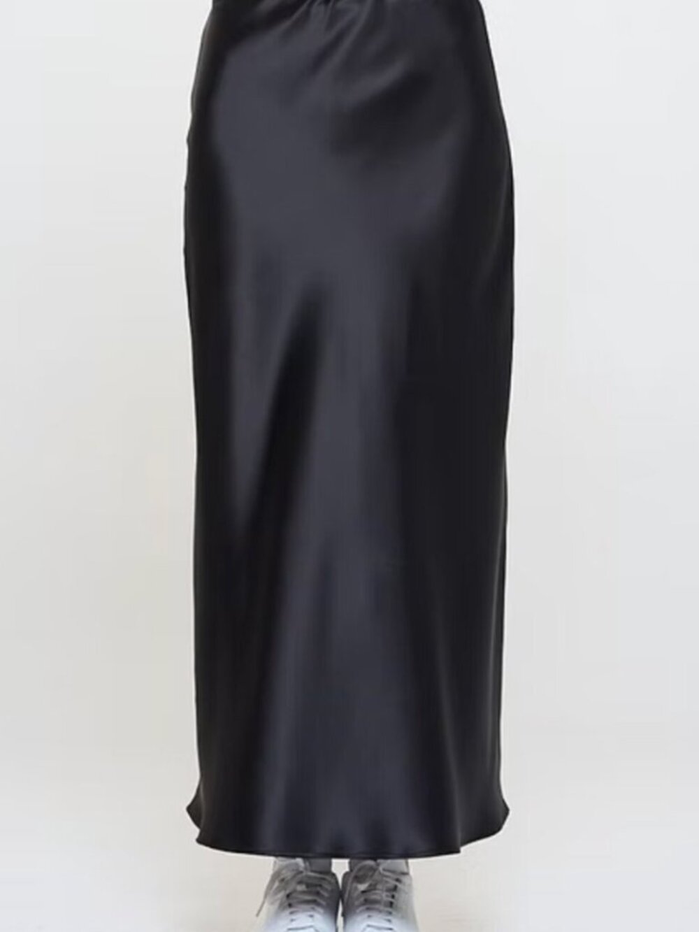 NWT Renee C black Satin maxi Skirt